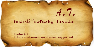 Andrásofszky Tivadar névjegykártya